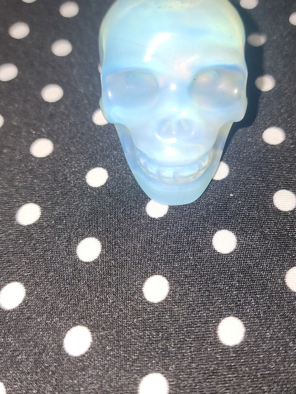 Blue Decorative Glass Skull Accent - Home Accents